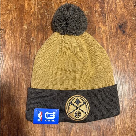 Denver Nuggets Ultra Game NBA Beanie Hat NWT $30 MSRP Brown Tan - Picture 1 of 5
